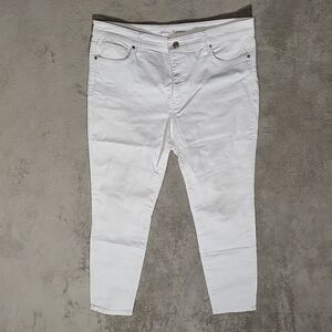 Tommy Bahama  Womens Ella Twill High Rise  Ankle Jeans White 16/28